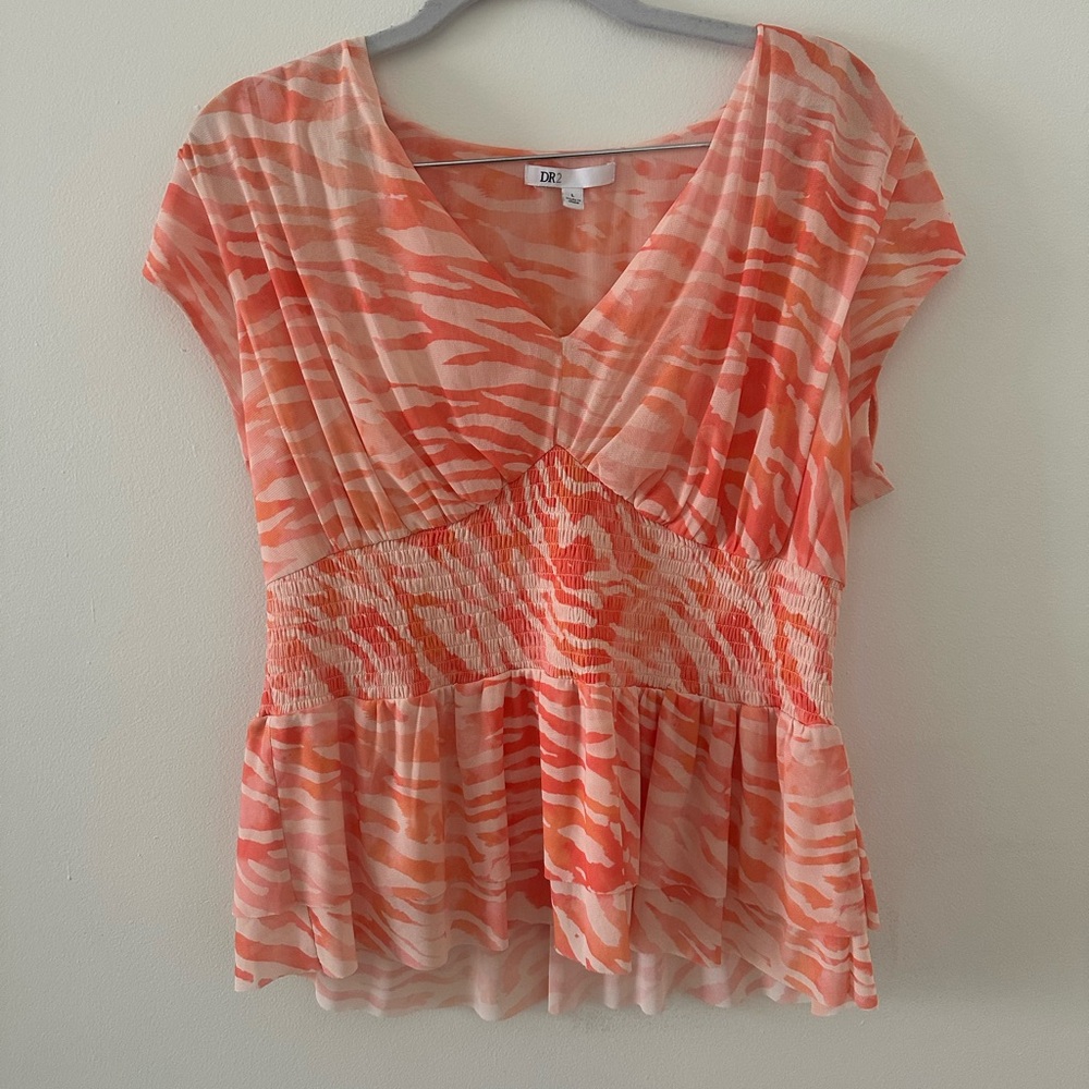 DR2 Orange Zebra Patterned Blouse
